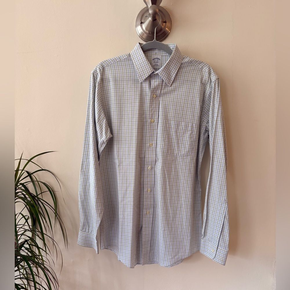 Brooks Brothers Men's Blue Checkered Shirt